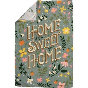 Home Sweet Home Floral Design Kitchen Towel | Novelty Tea Towel | Cute Kitchen